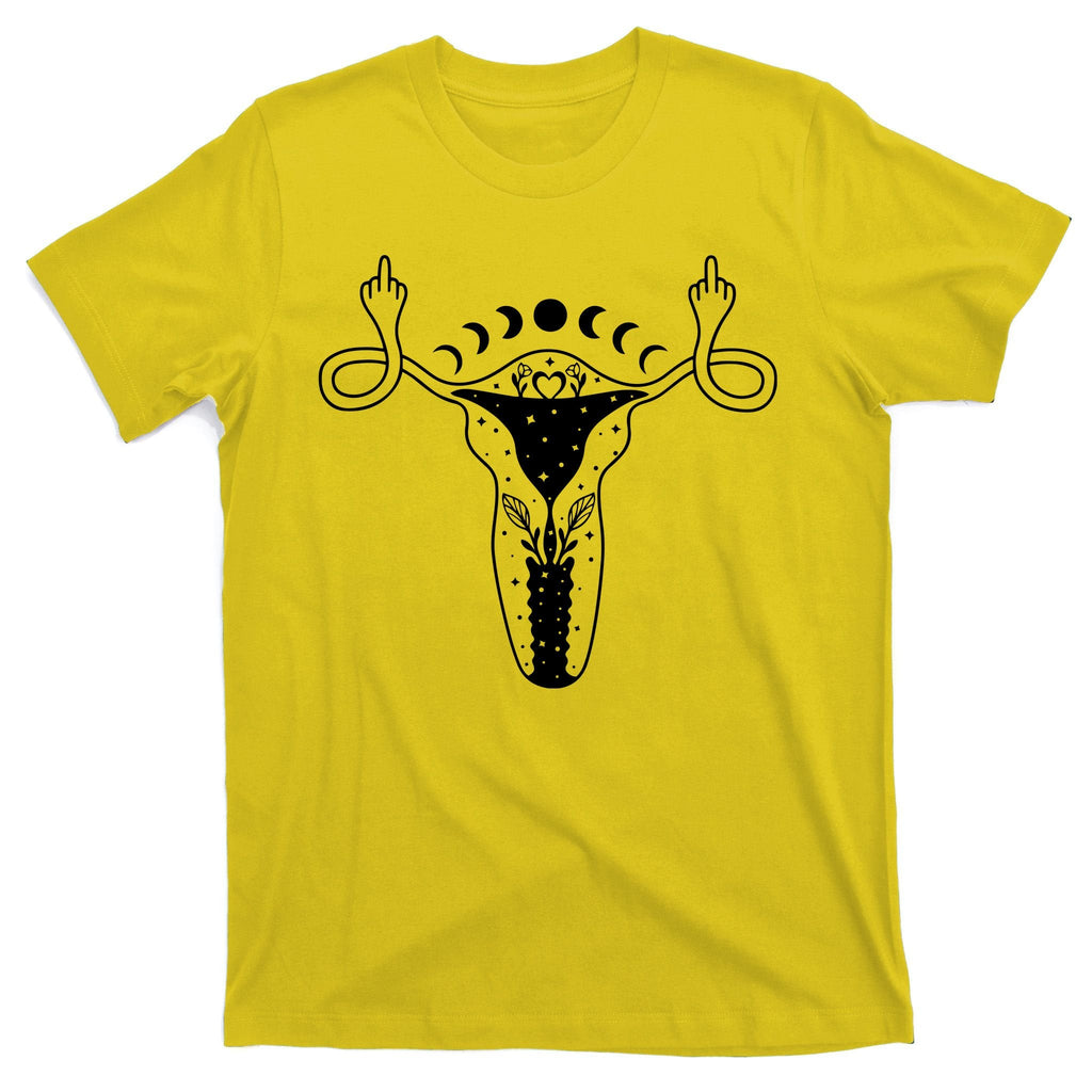 Pro Roe Middle Finger Uterus Womens Rights T-Shirt product image 3