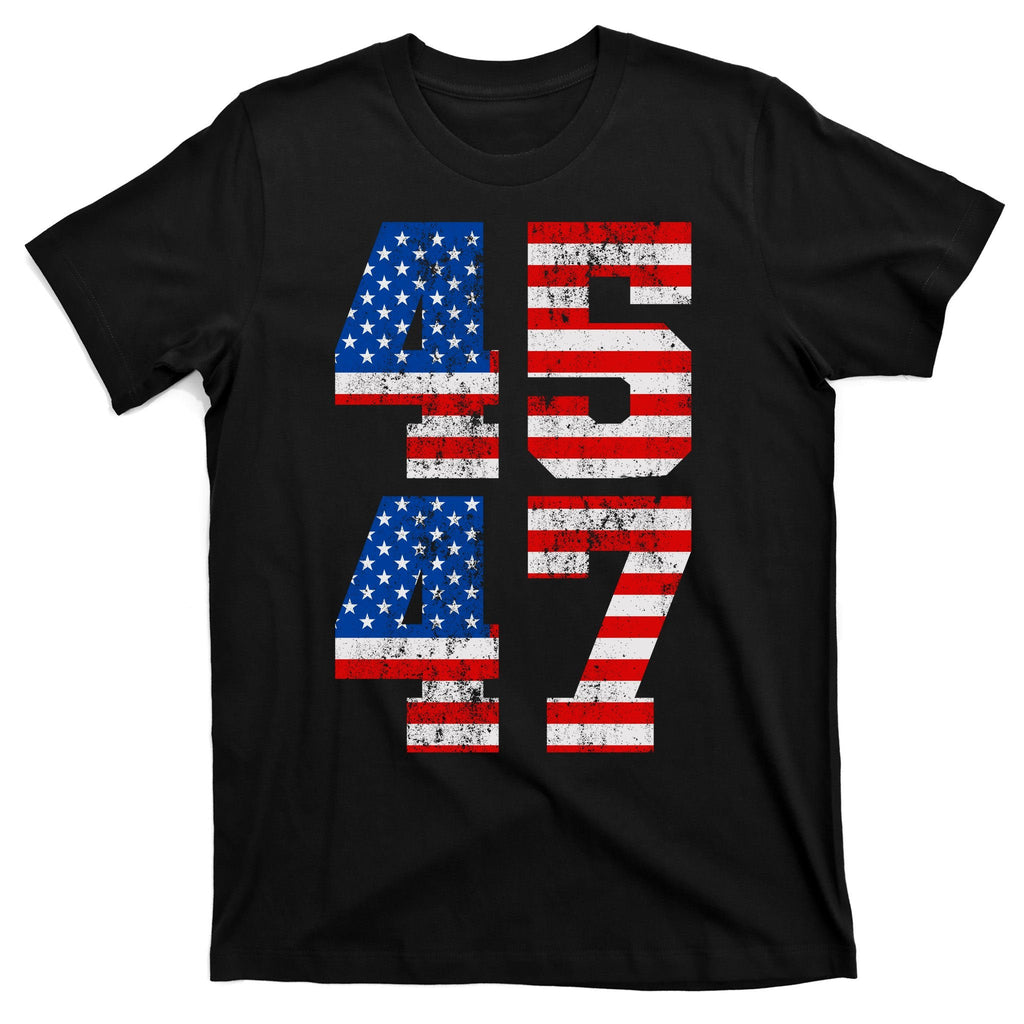 Pro Trump Election 2024 Vintage 45 47 USA Flag T-Shirt product image 7