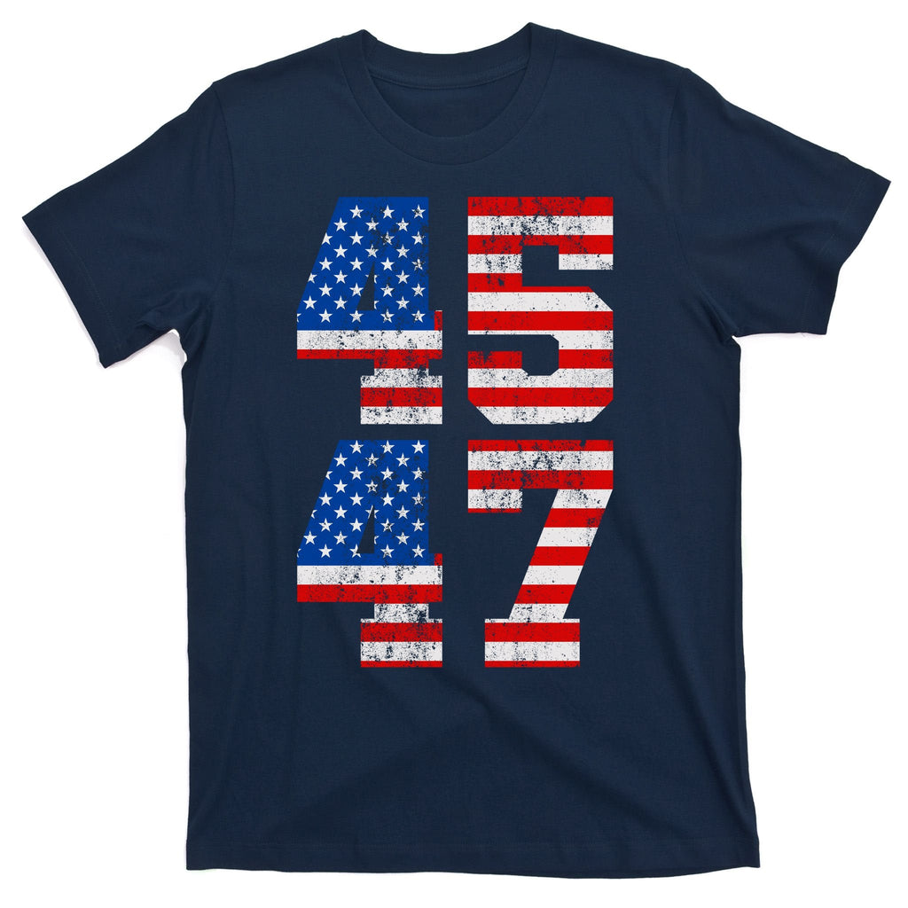 Pro Trump Election 2024 Vintage 45 47 USA Flag T-Shirt product image 1