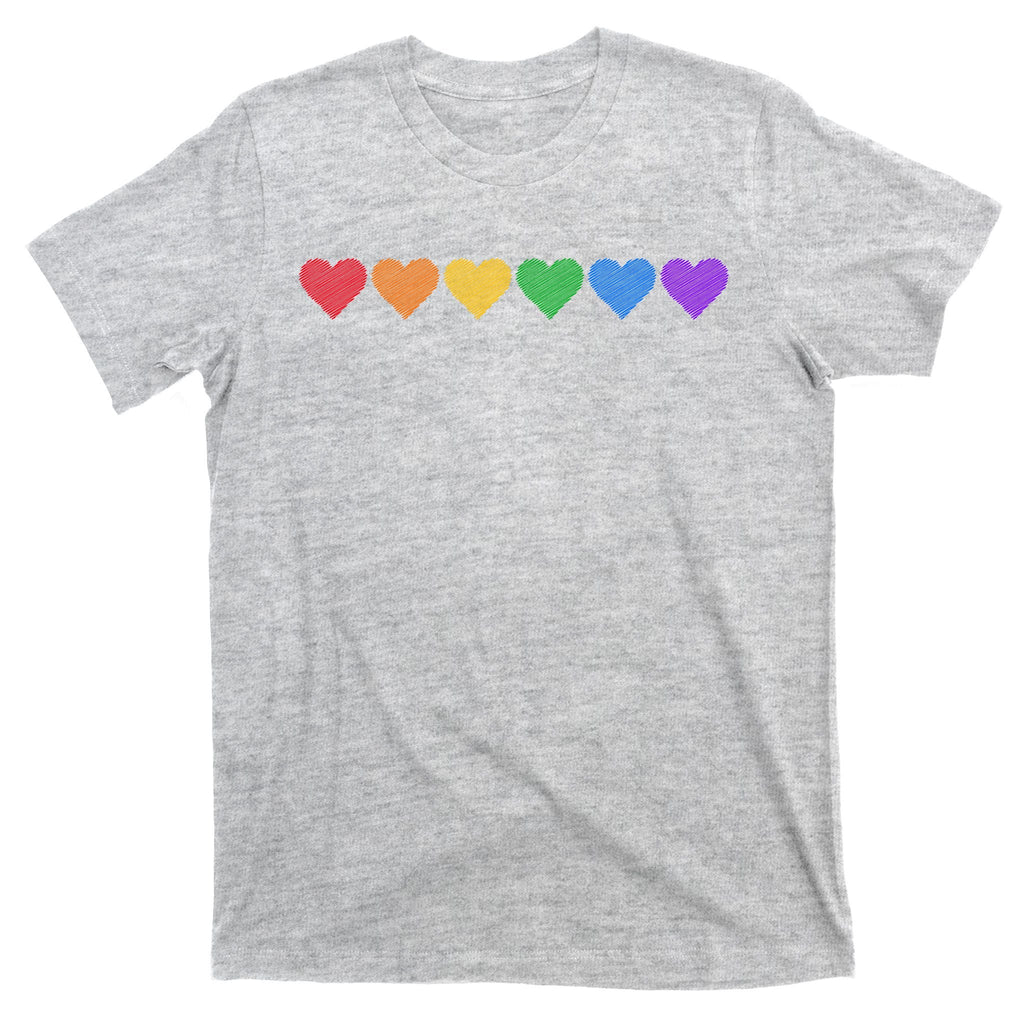 Rainbow LGBT Pride Hearts T-Shirt product image 9