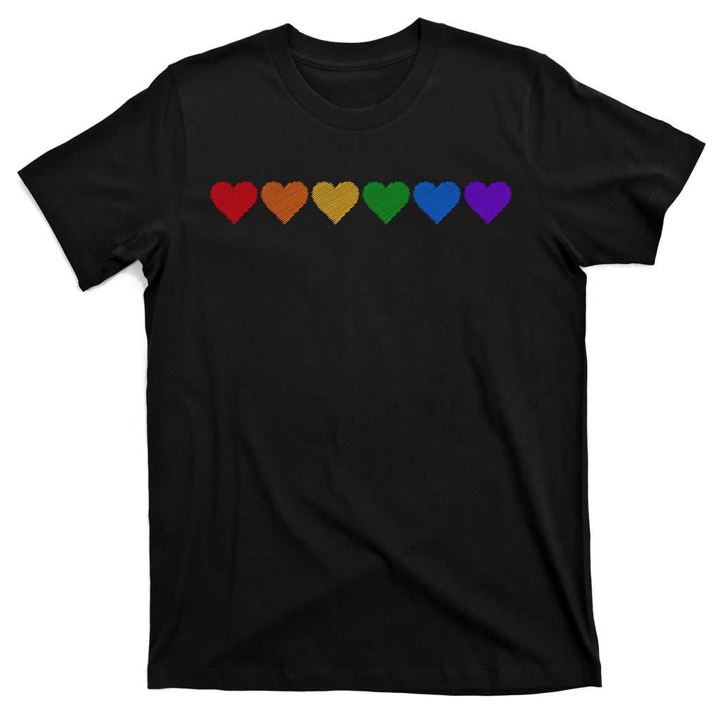 Rainbow LGBT Pride Hearts T-Shirt product image 7