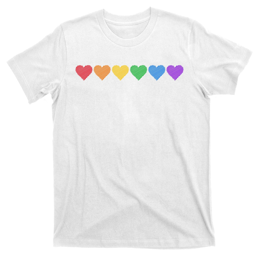 Rainbow LGBT Pride Hearts T-Shirt product image 11