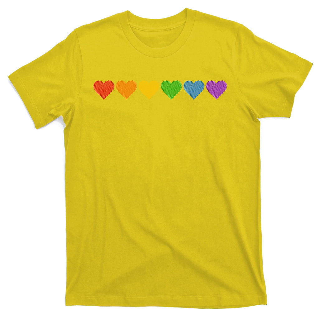 Rainbow LGBT Pride Hearts T-Shirt product image 3