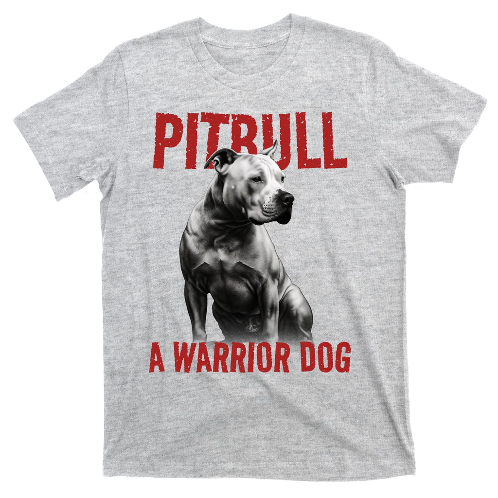 Realistic Pitbull A Warrior Dog T-Shirt product image 9