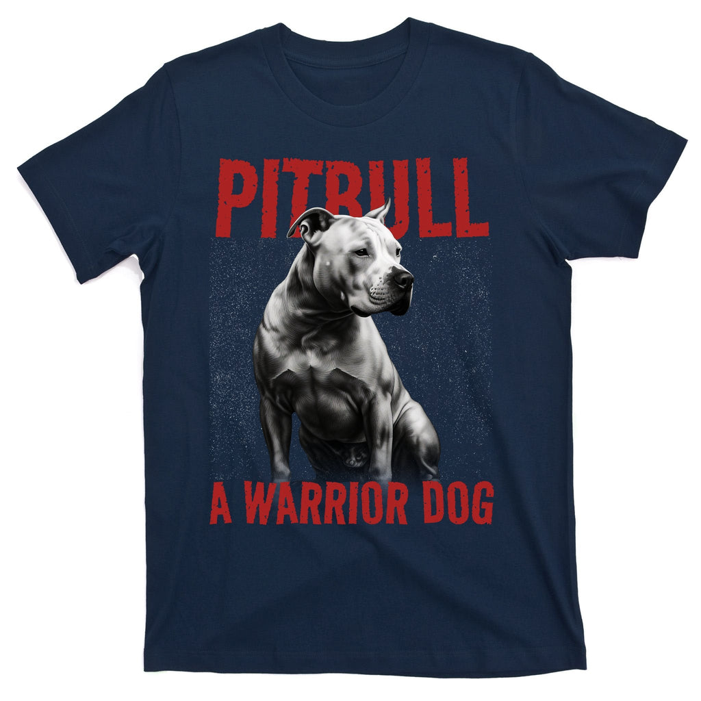 Realistic Pitbull A Warrior Dog T-Shirt product image 1