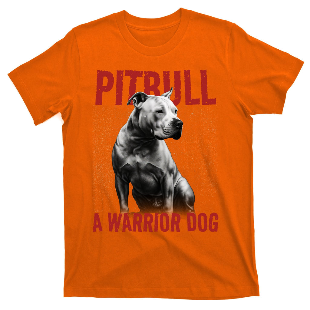 Realistic Pitbull A Warrior Dog T-Shirt product image 5