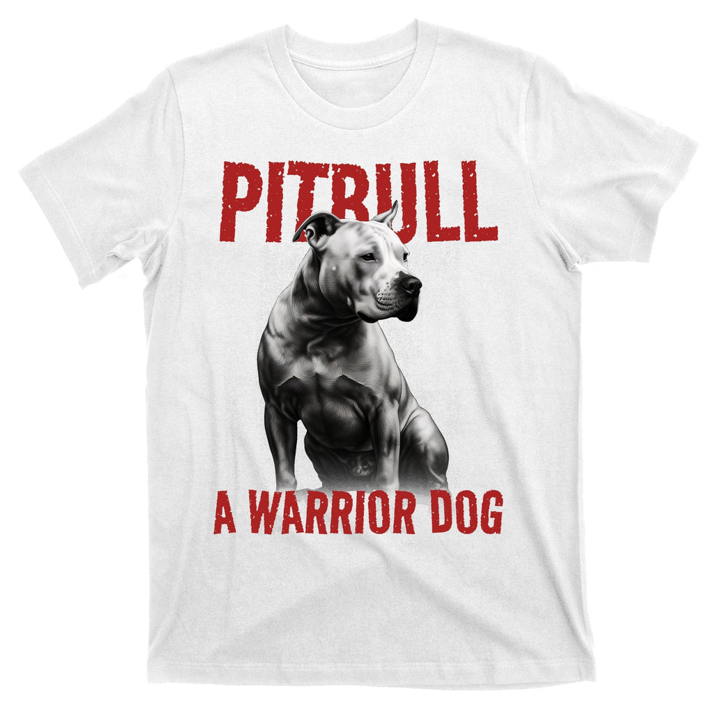 Realistic Pitbull A Warrior Dog T-Shirt product image 11