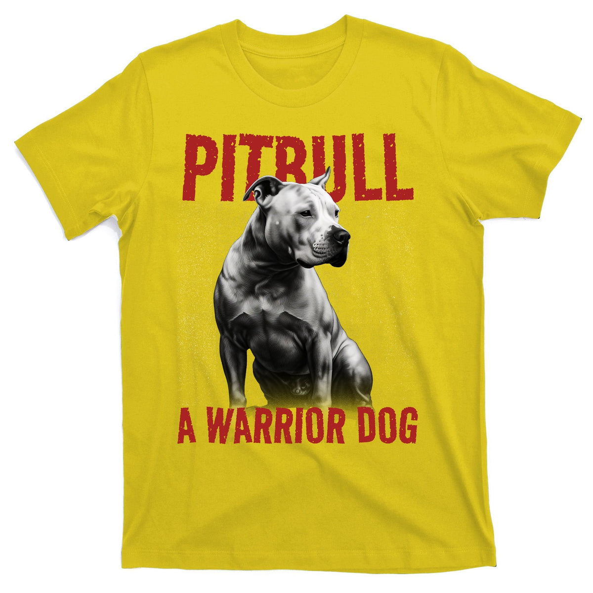 Realistic Pitbull A Warrior Dog T-Shirt product image 3