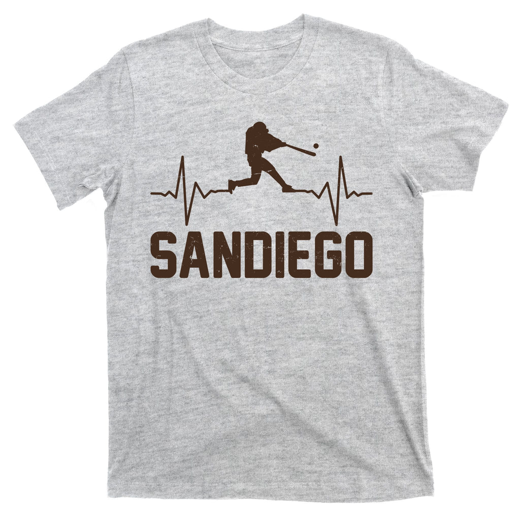 San Diego Baseball Player Heartbeat T-Shirt product image 9