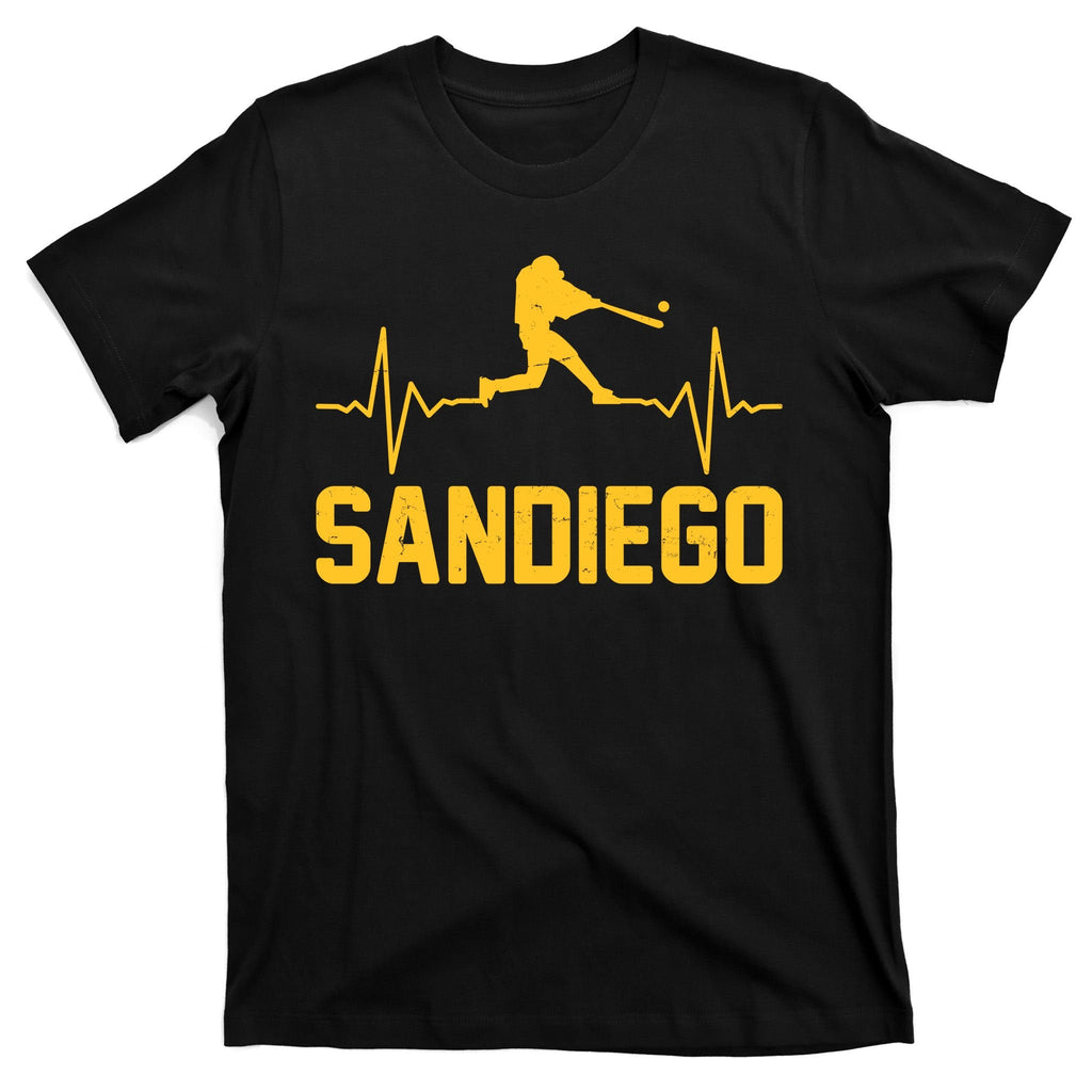 San Diego Baseball Player Heartbeat T-Shirt product image 7