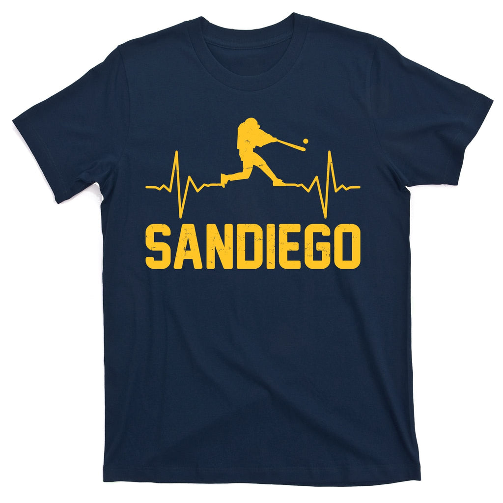 San Diego Baseball Player Heartbeat T-Shirt product image 1