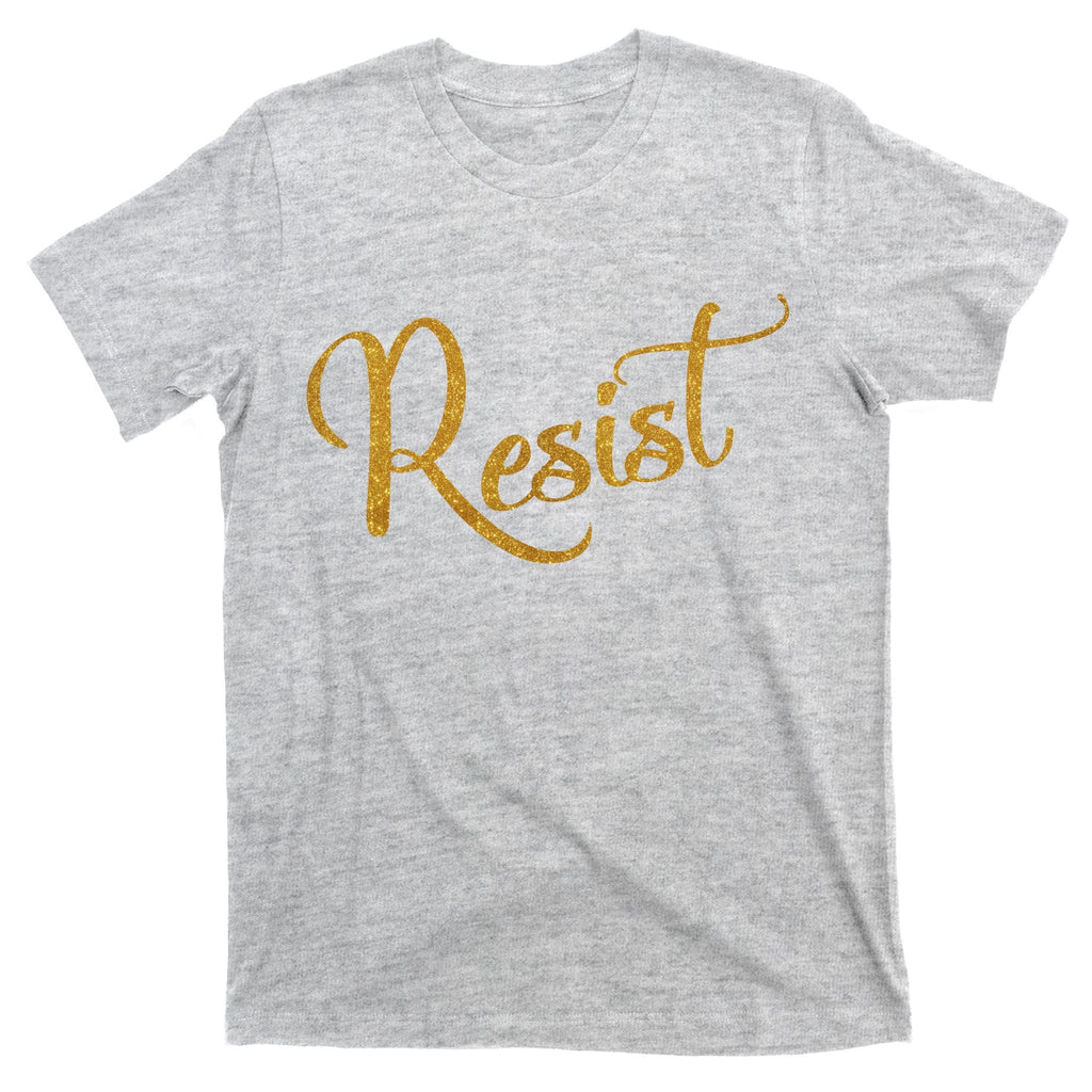 The Resistance Resist Gold Script Logo Anti-Trump T-Shirt product image 9