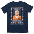 Trump Mugshot Never Surrender Ugly Christmas T-Shirt product image 1