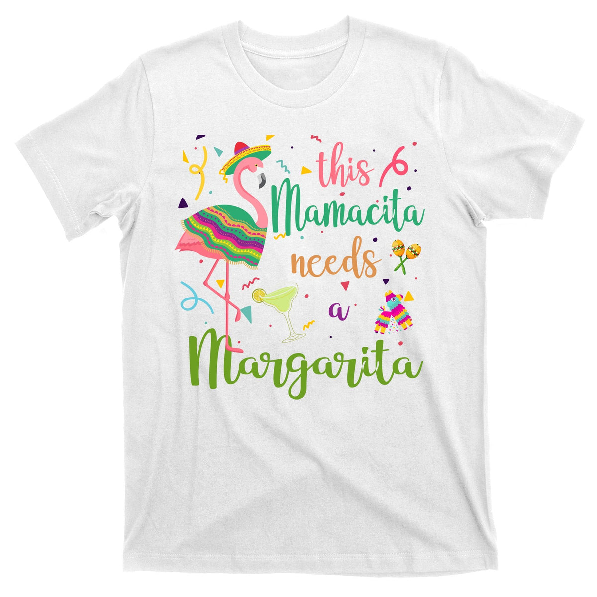This Mamacita Needs A Margarita Fiesta Flamingo T-Shirt product image 11