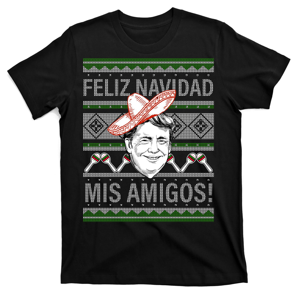Trump Feliz Navidad Ugly Christmas Sweater T-Shirt product image 7