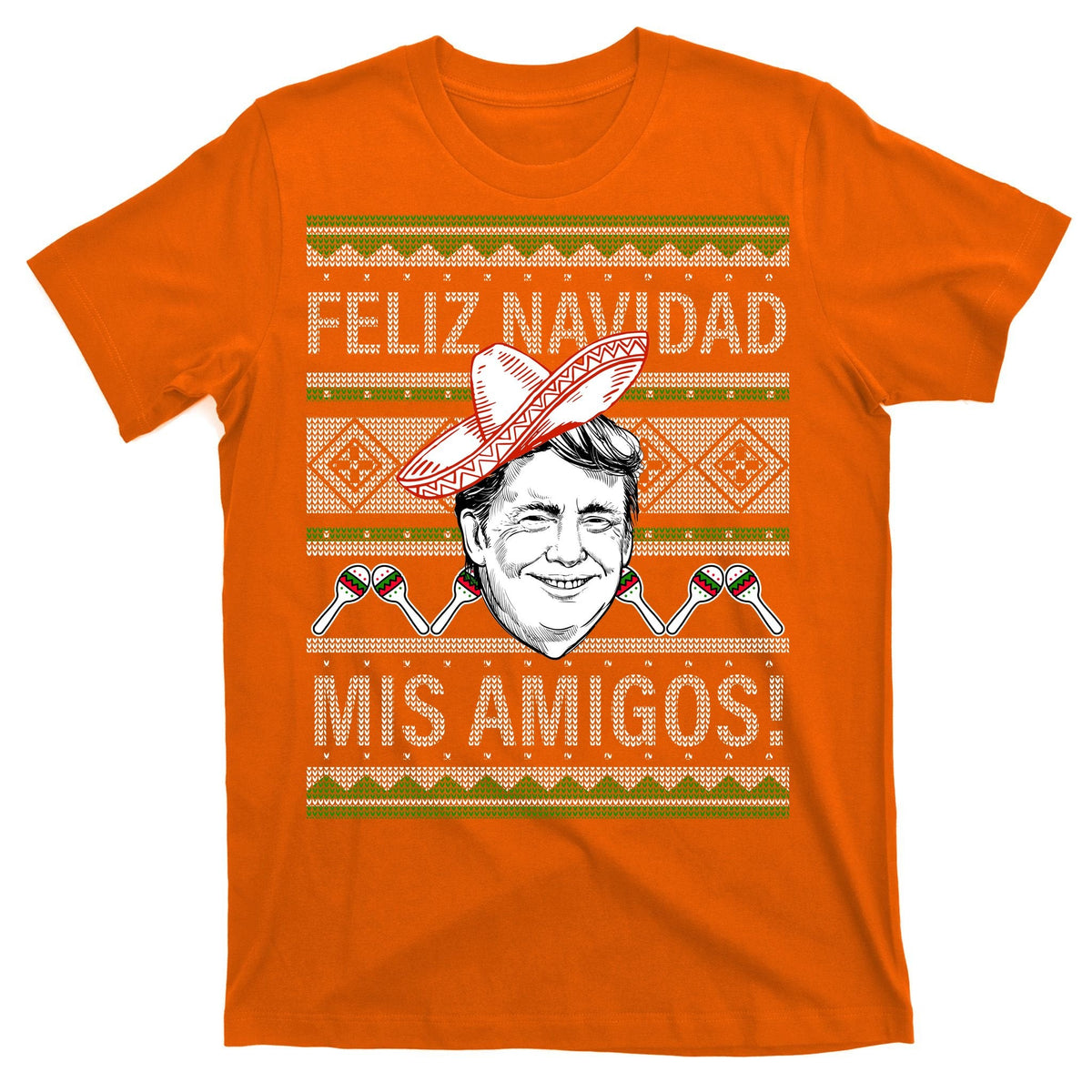 Trump Feliz Navidad Ugly Christmas Sweater T-Shirt product image 5