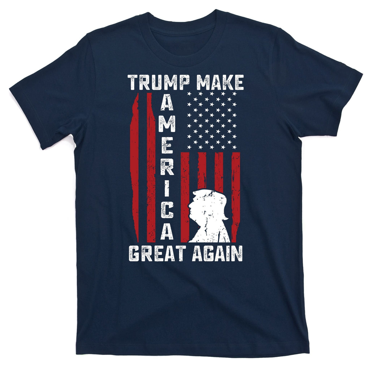 Trump Make America Great Again Distress Flag T-Shirt product image 1