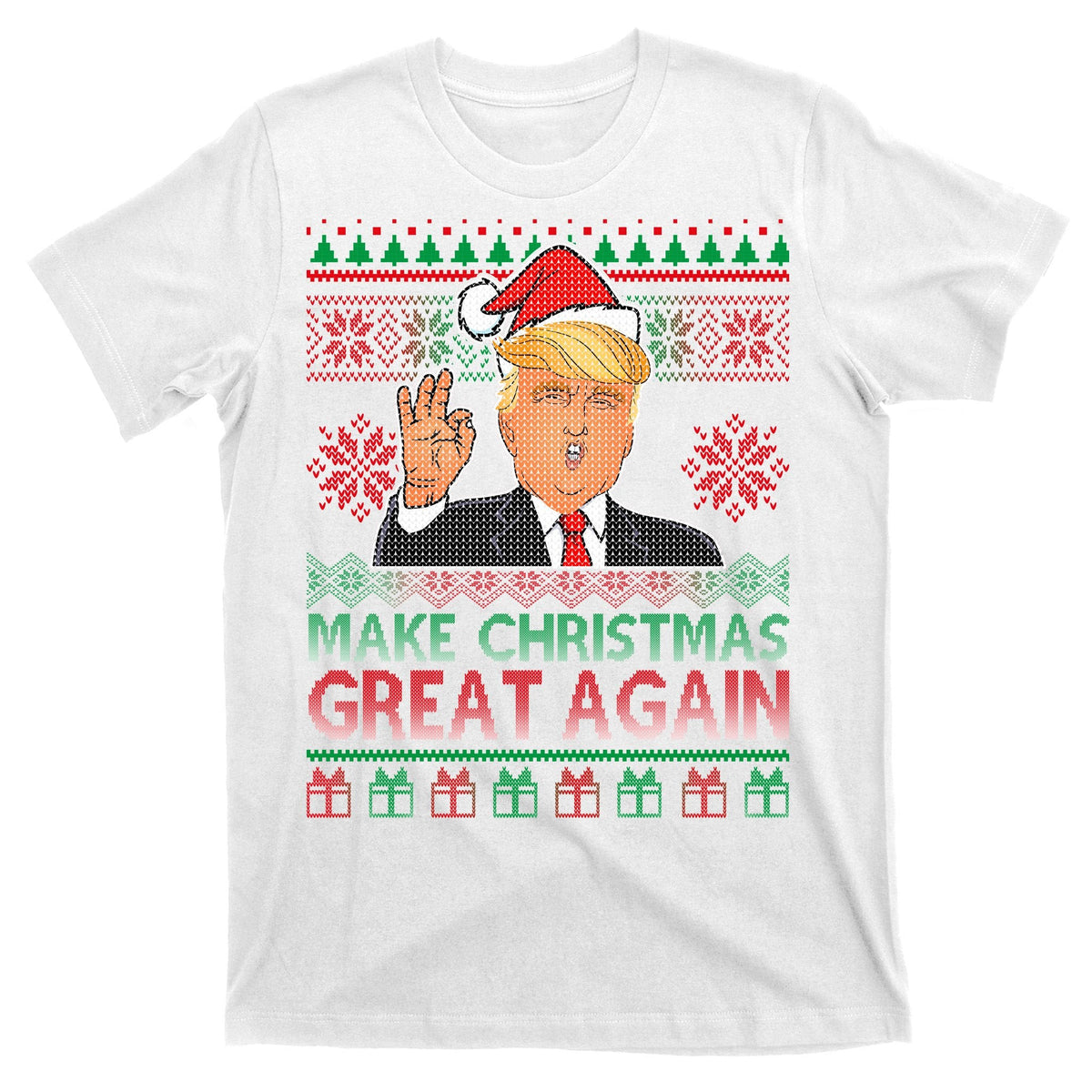 Trump Make Christmas Great Again Ugly T-Shirt product image 11