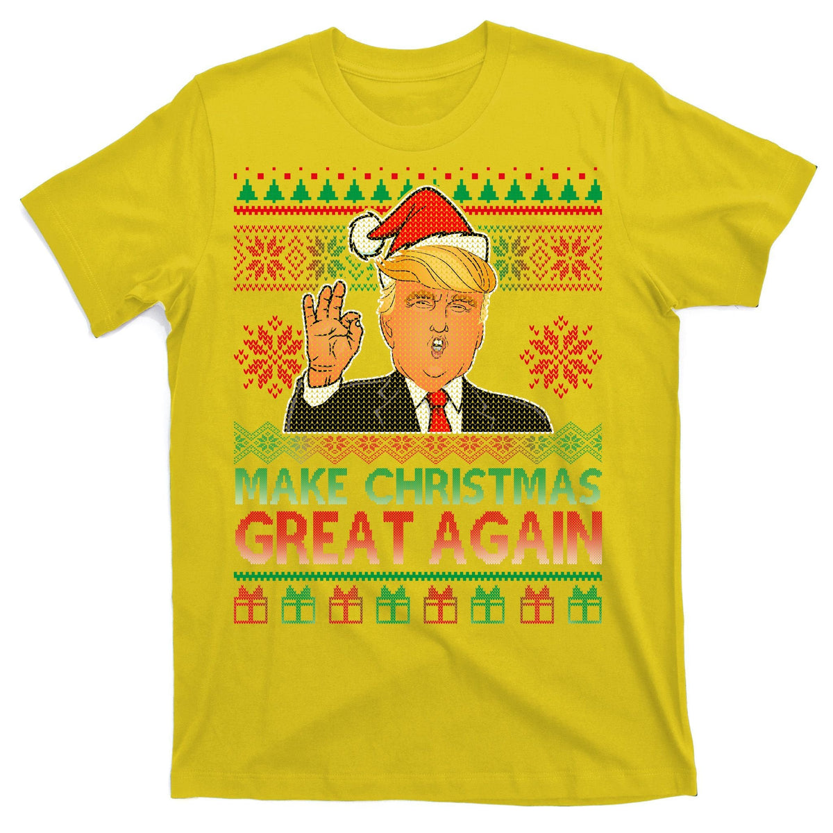 Trump Make Christmas Great Again Ugly T-Shirt product image 3