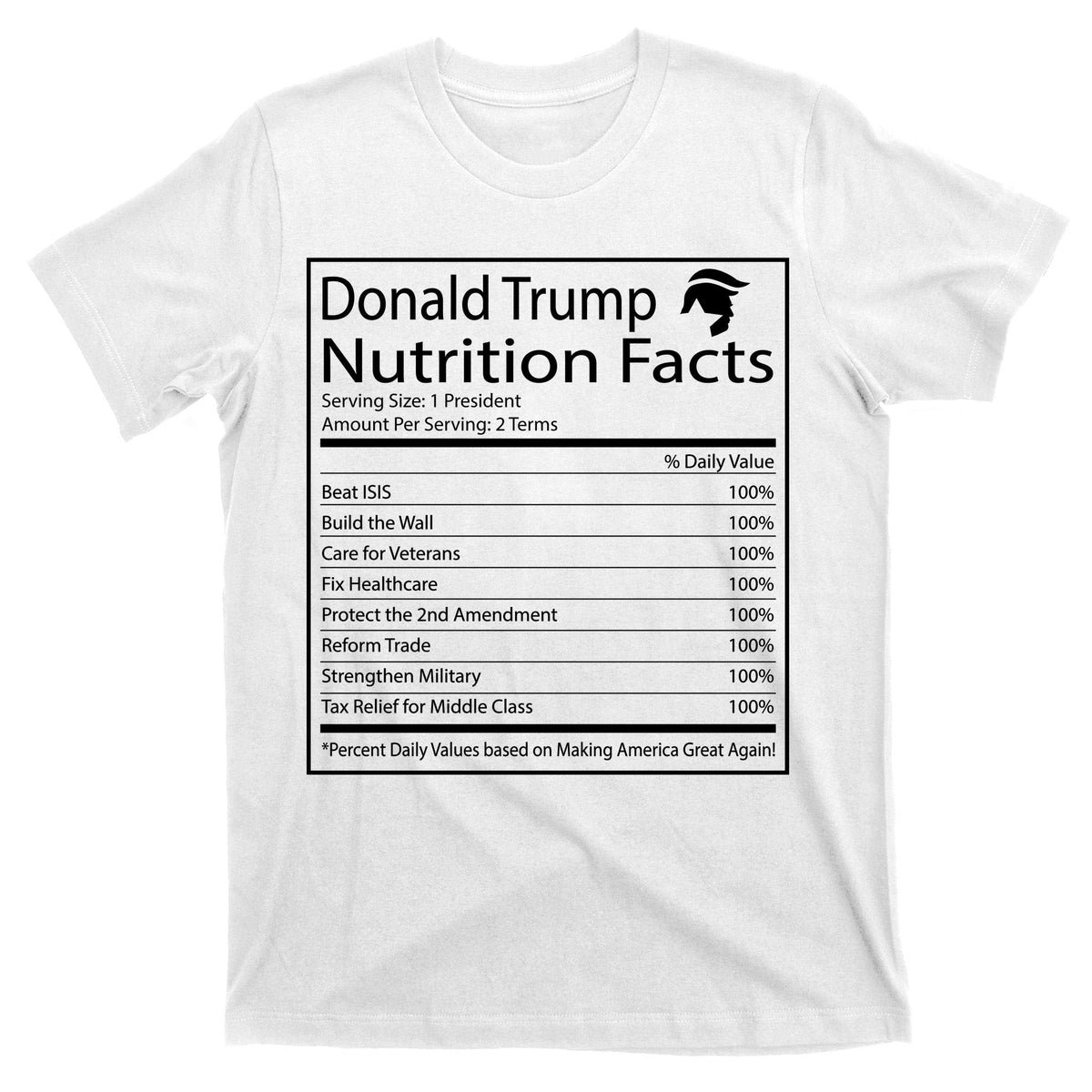 Trump Nutrition Facts Make America Great T-Shirt product image 11