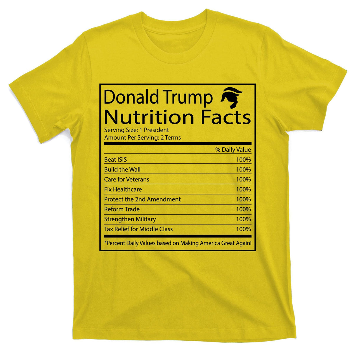 Trump Nutrition Facts Make America Great T-Shirt product image 3