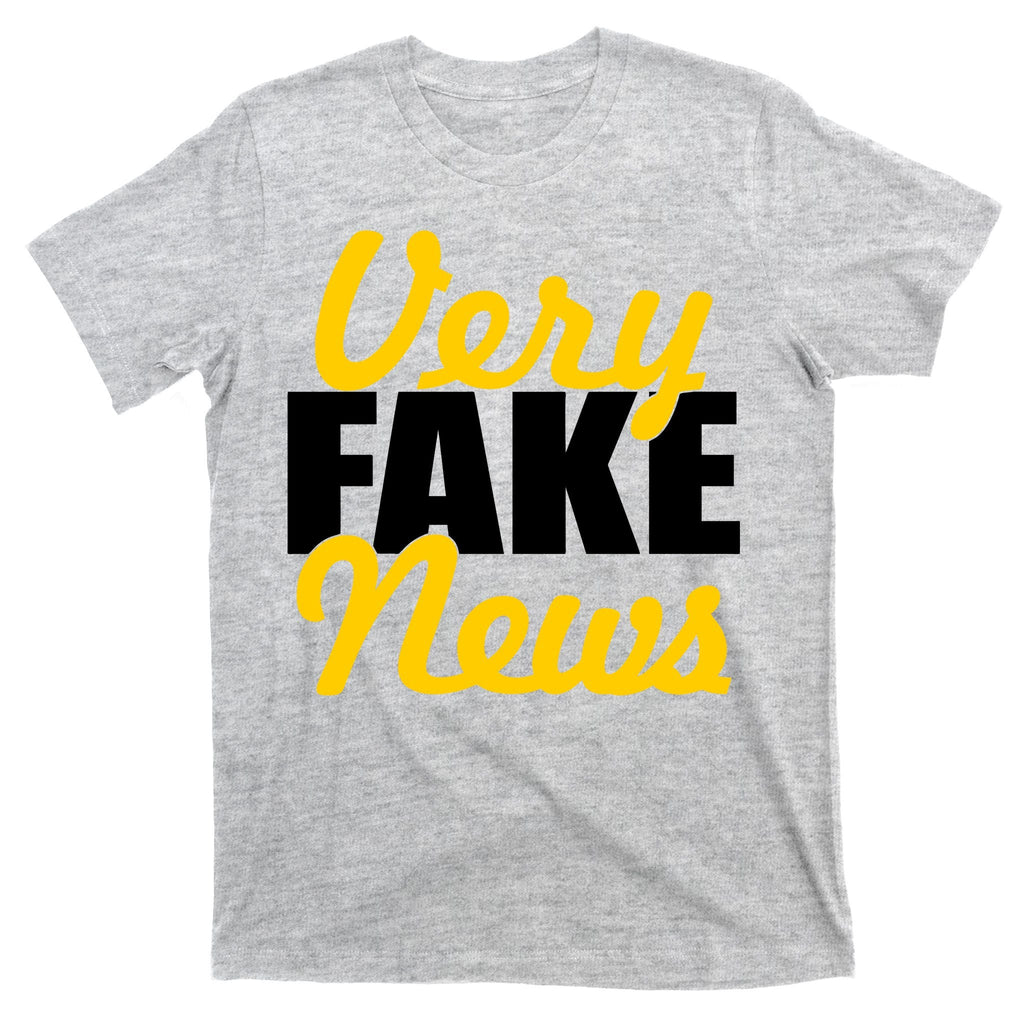 Very Fake News Black & Gold Script T-Shirt product image 9