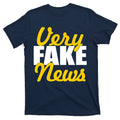 Very Fake News Black & Gold Script T-Shirt product image 1
