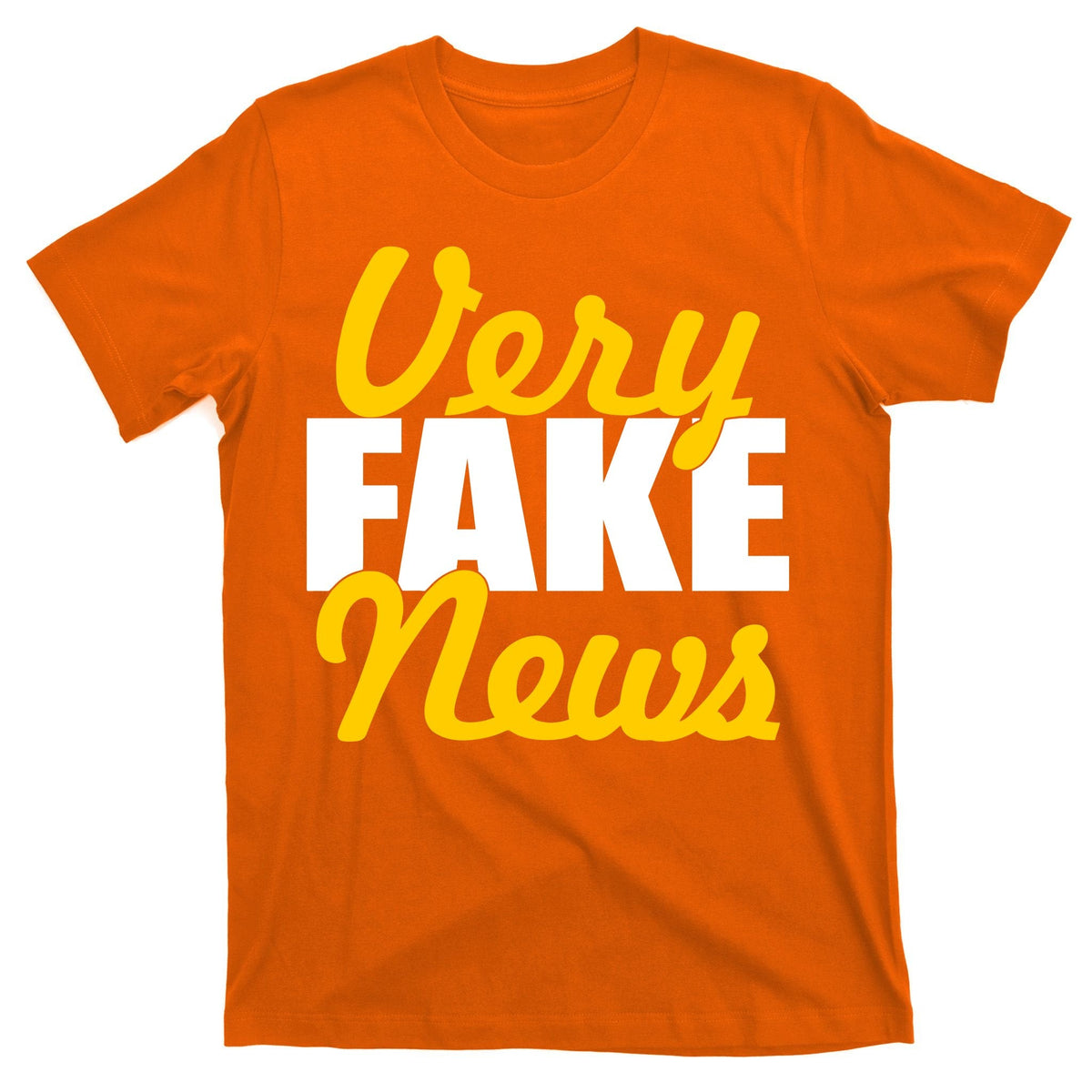Very Fake News Black & Gold Script T-Shirt product image 5