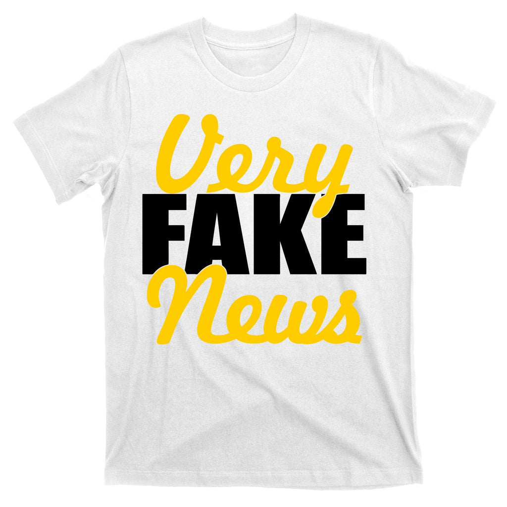 Very Fake News Black & Gold Script T-Shirt product image 11