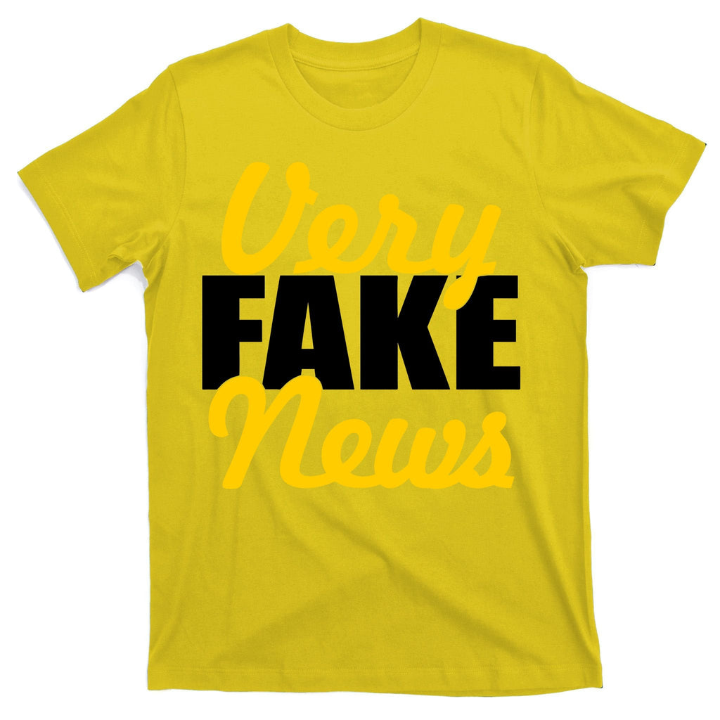 Very Fake News Black & Gold Script T-Shirt product image 3