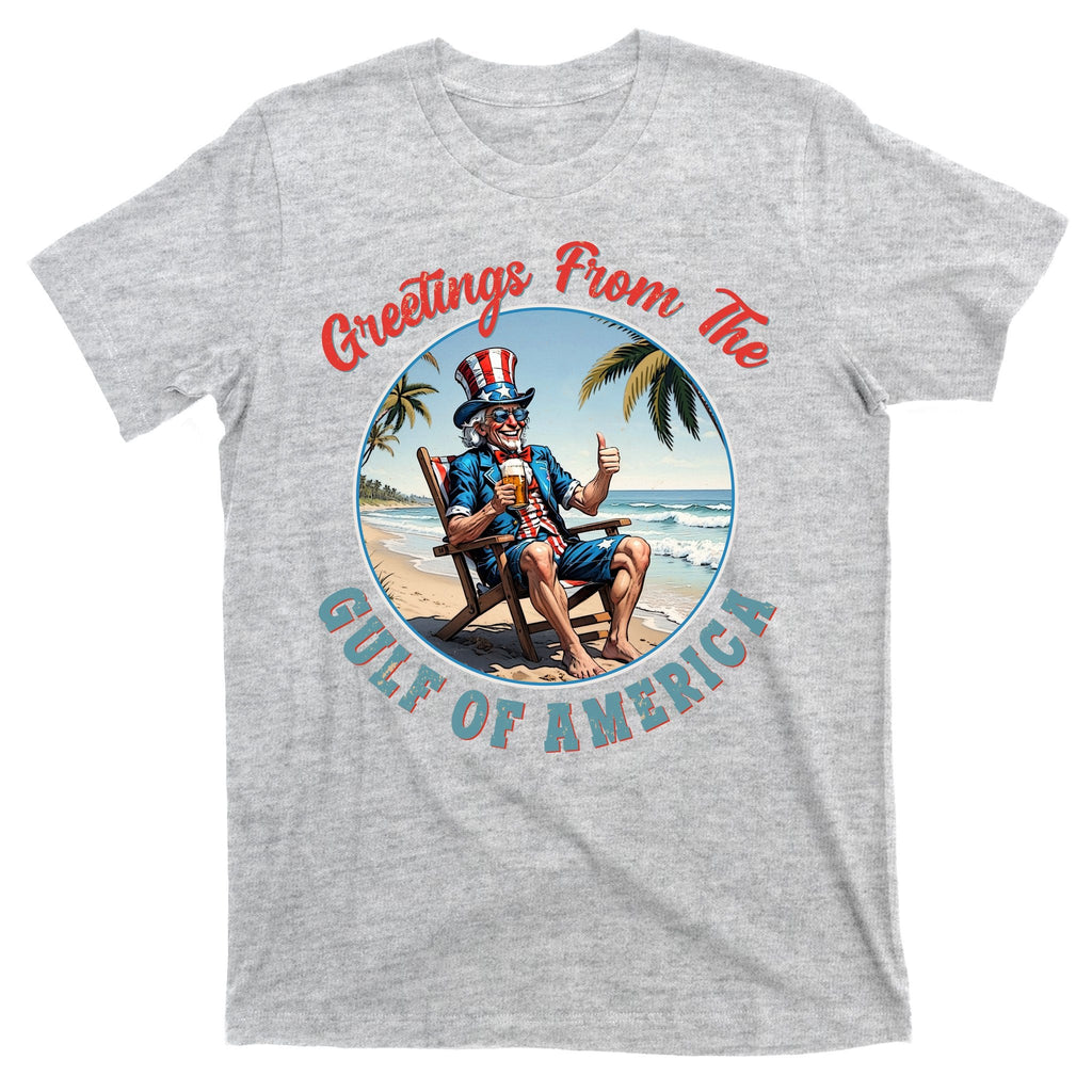Vintage Greetings From The Gulf Of America Uncle Sam T-Shirt product image 9