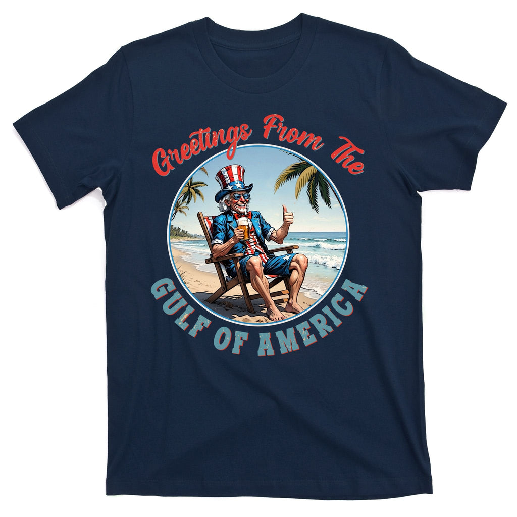 Vintage Greetings From The Gulf Of America Uncle Sam T-Shirt product image 1
