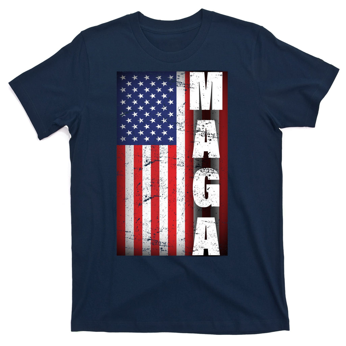 Vintage Grunge MAGA American Flag T-Shirt product image 1