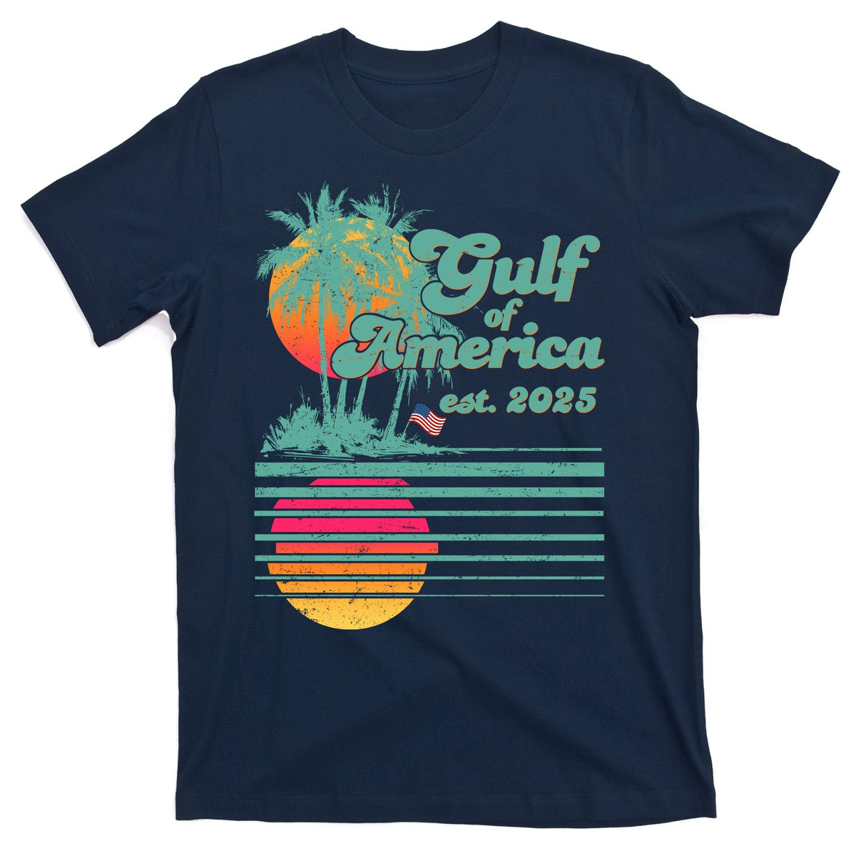 Vintage Tropical Gulf Of America Est 2025 T-Shirt product image 1