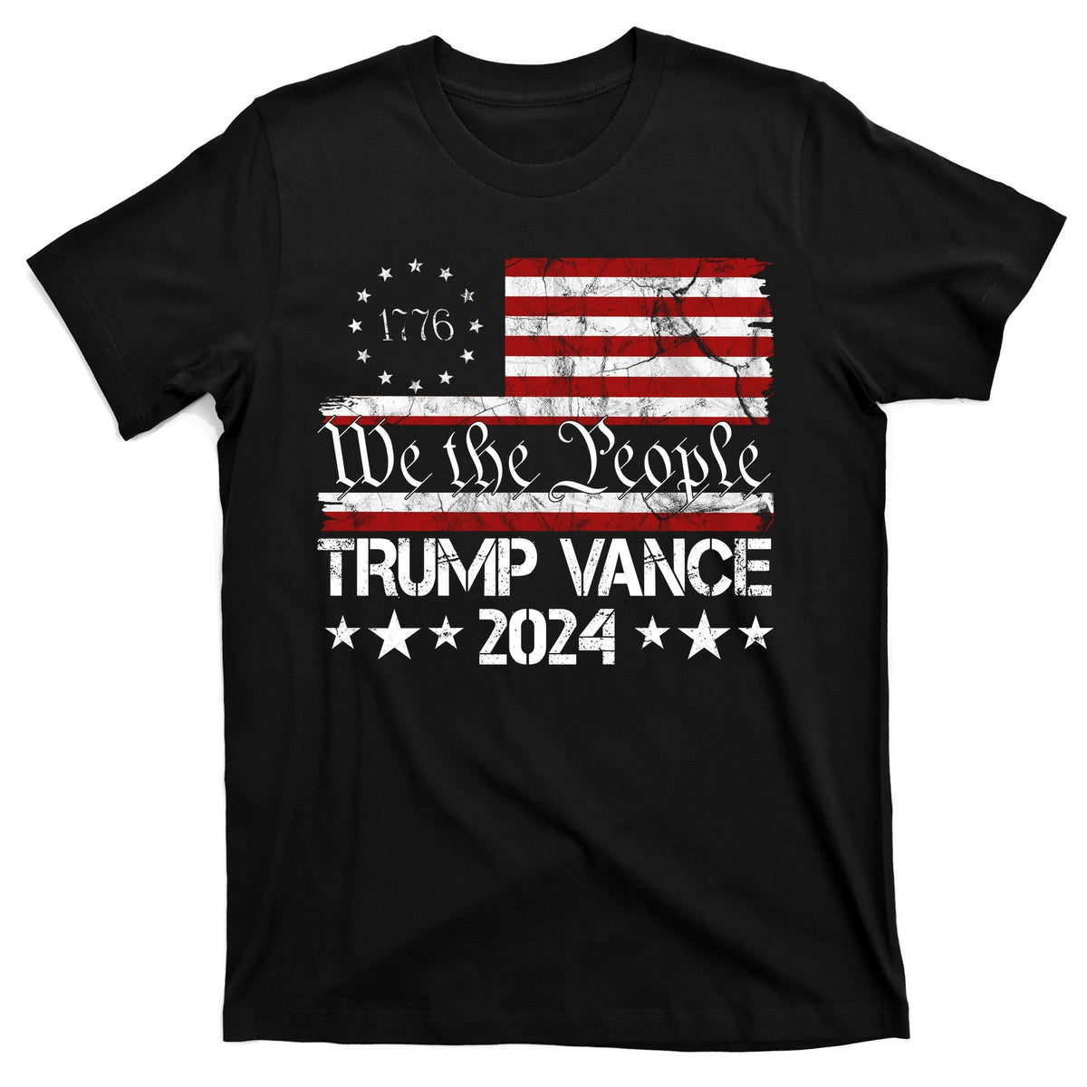 We The People Trump Vance 2024 Usa Vintage Flag T-Shirt product image 5