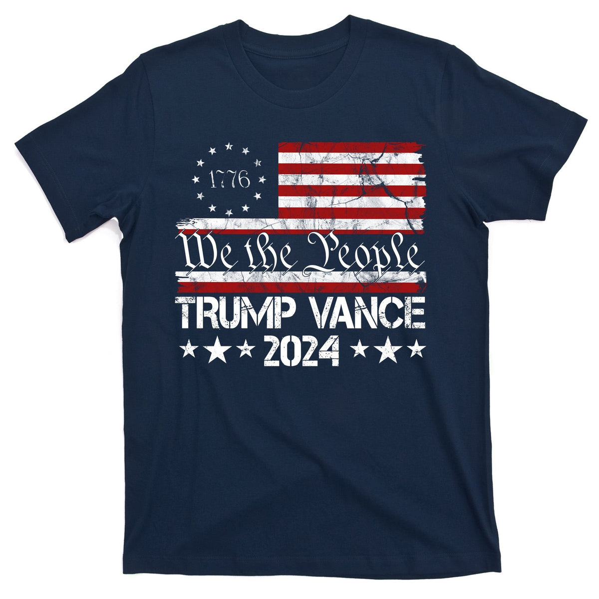 We The People Trump Vance 2024 Usa Vintage Flag T-Shirt product image 1